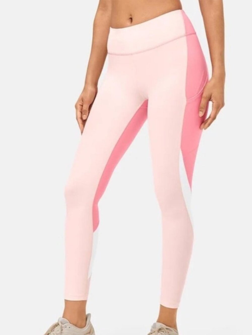 Womens Outdoor Voices Colorblock Leggings PINK! Size XL